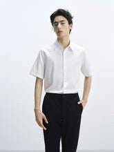 Men's White Short-Sleeve Shirt with Rhinestone Detail